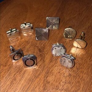 Assorted Men's Cufflink Set in Silver and Gold Tones